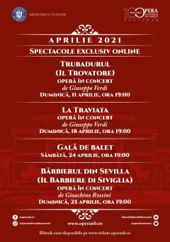 Stagiune online, în programul Operei Naționale București din luna aprilie