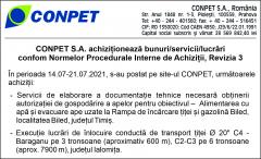 CONPET S.A. achiziționează bunuri/servicii/lucrări