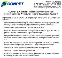 CONPET S.A. achiziționează bunuri/servicii/lucrări