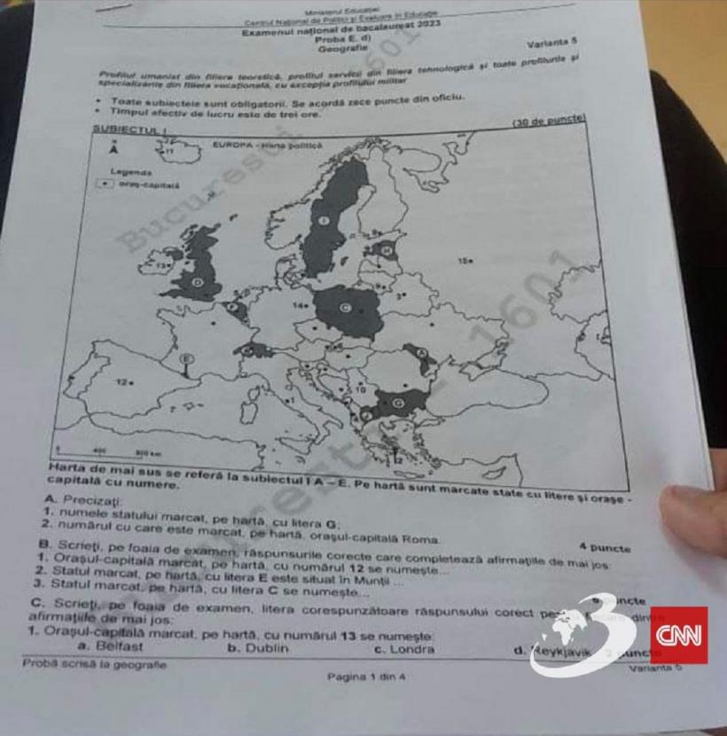 Subiectele La Geografie Pentru Bacalaureat Au Fost Publicate