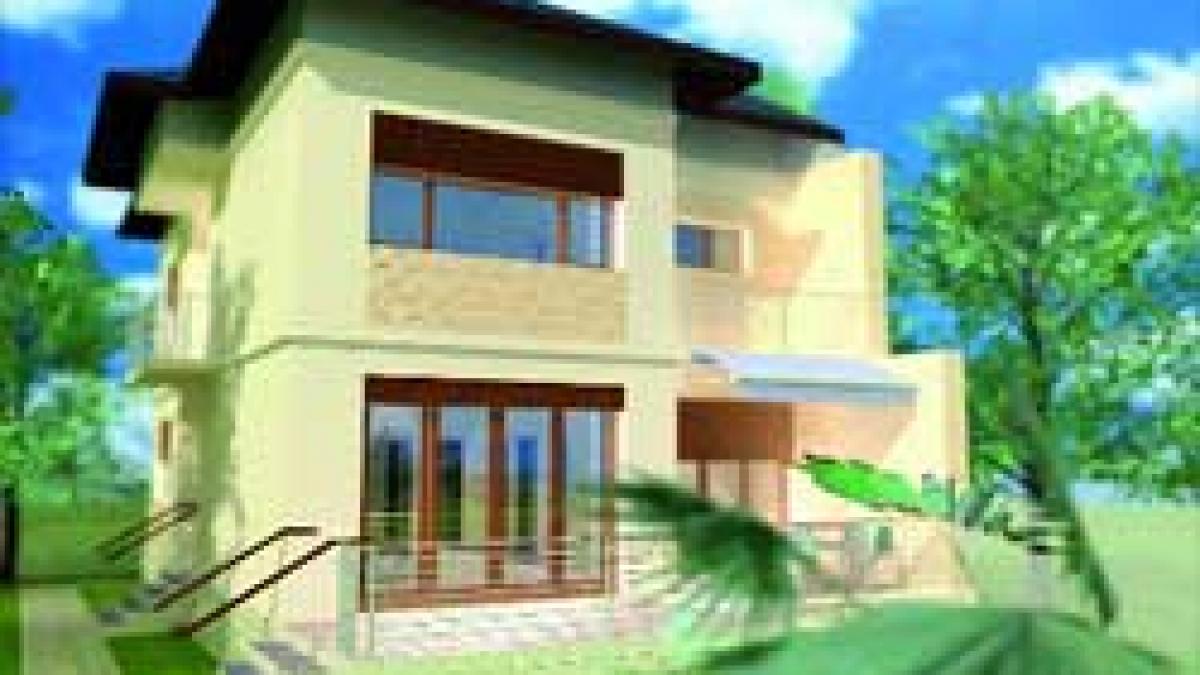Casa cu o latura pe limita de proprietate a terenului