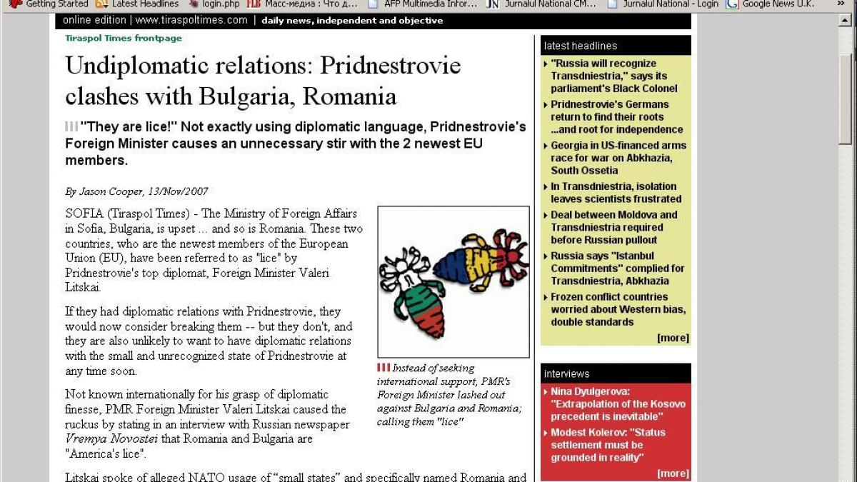 Romănii şi bulgarii, păduchii âdiplomatului" Valeri Liţkai