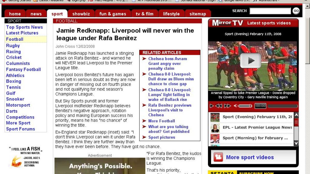 Jamie Redknapp: Benitez nu o poate face pe Liverpool campioană!