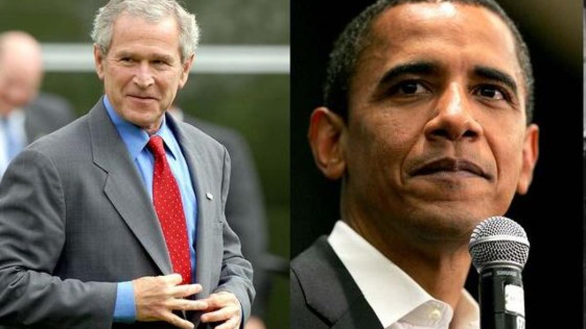 Greţurile lui Bush. Dezinfectat după ce s-a salutat cu Obama!