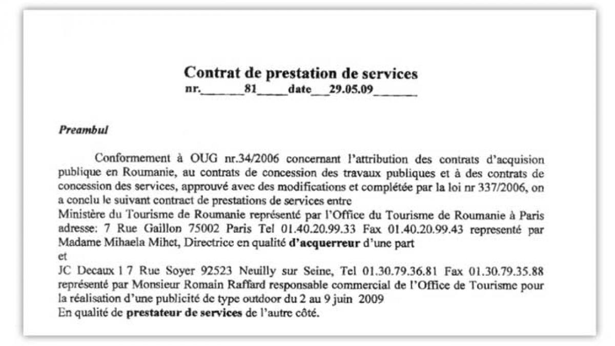 Udrea, contract vicios la Paris