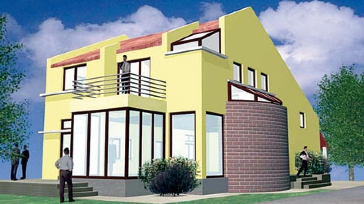 Locuinţă unifamilială cu formă inedită în plan