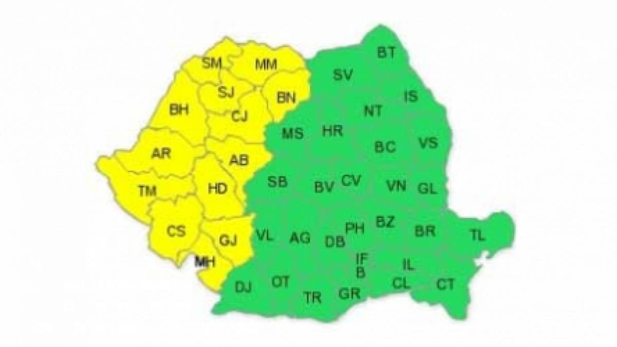 ANM: Ploi torenţiale, vijelii şi caniculă