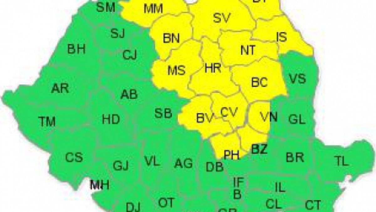 Atenţionare meteorologică cod galben