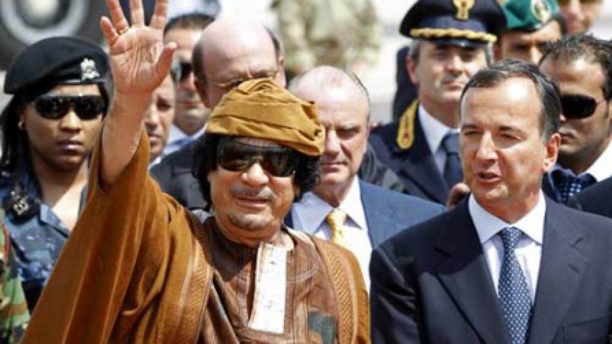 Gaddafi: show la Roma