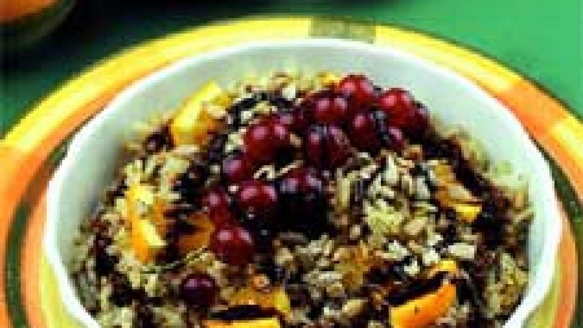 Desert cu orez şi fructe