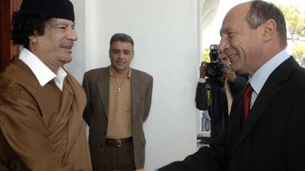 TVR a sărit peste vizita lui Băsescu la Gaddafi