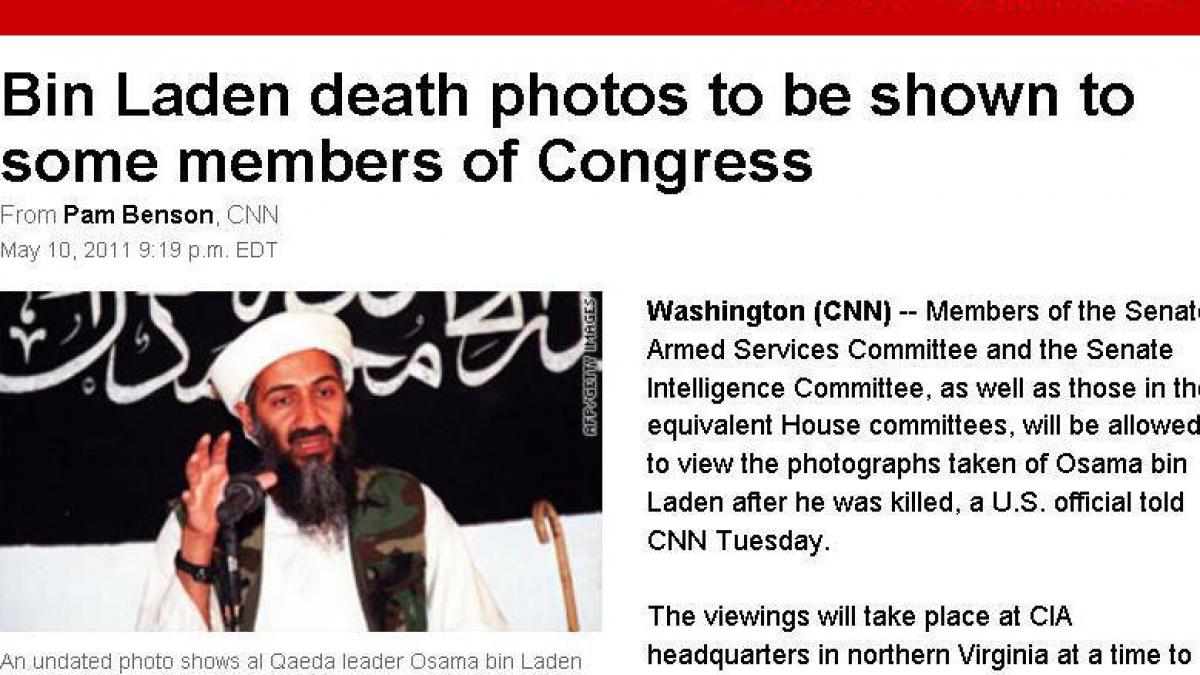 Imaginile cu bin Laden mort, văzute doar de câţiva oficiali americani