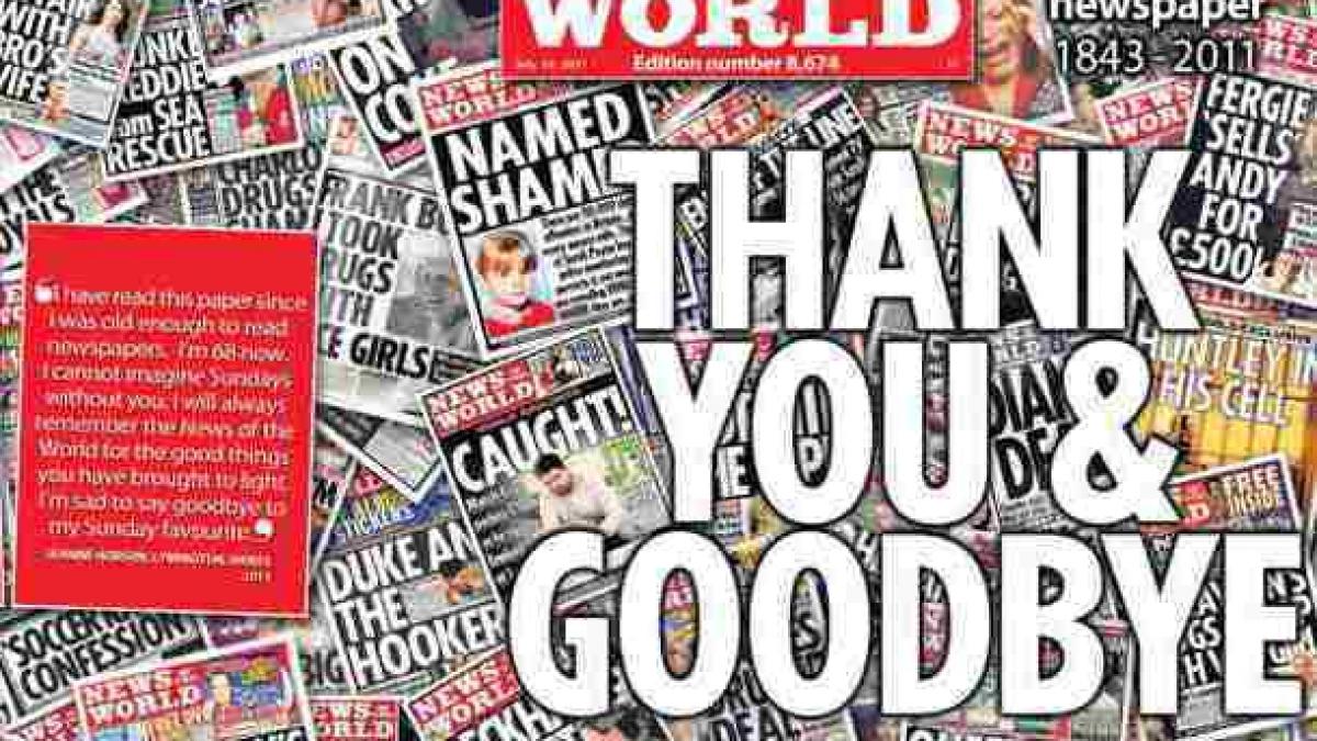 News of the World: "Mulţumim şi la revedere"