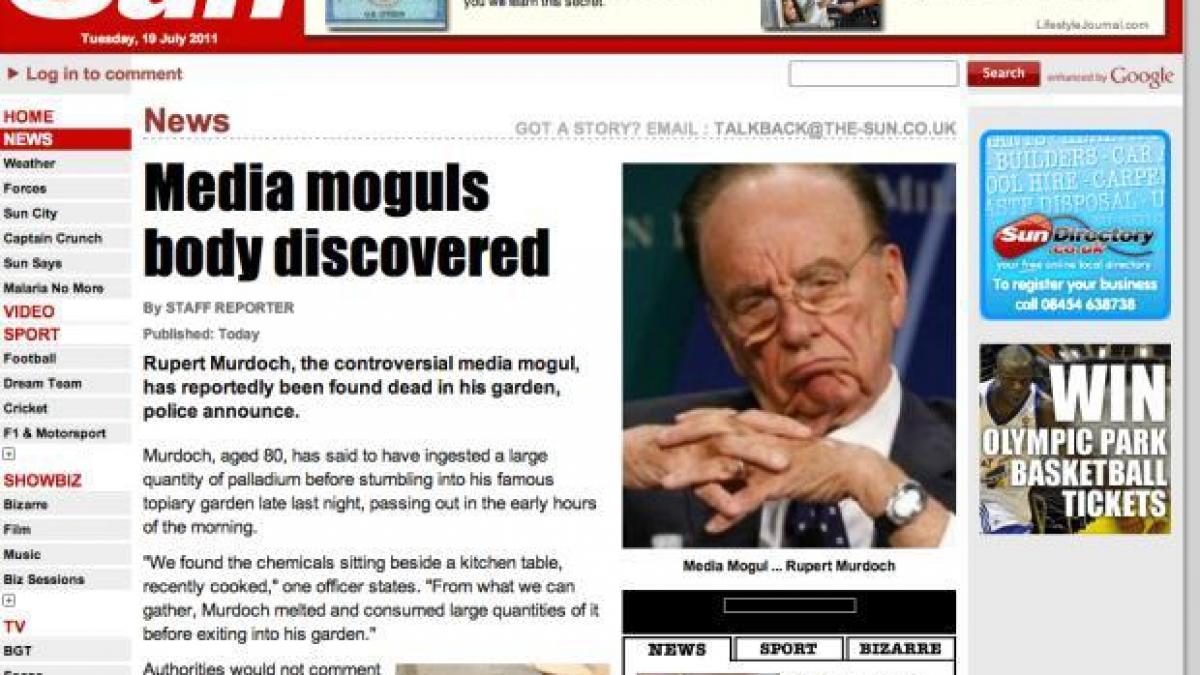 Grupul de hackeri LulzSec anunţă moartea lui Rupert Murdoch
