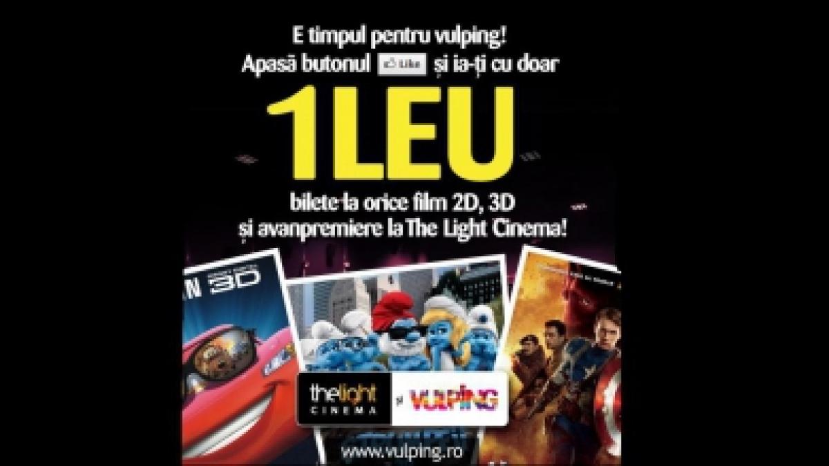 1 leu biletul la orice film 2D sau 3D