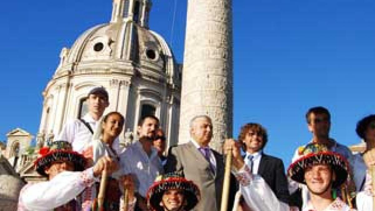 Căluşarii, la Columna lui Traian