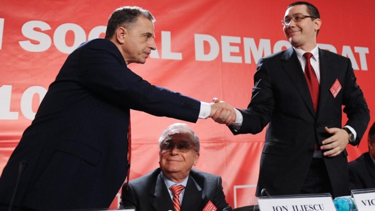 Ponta cere excluderea lui Geoană din PSD, Iliescu îl susţine pe Geoană