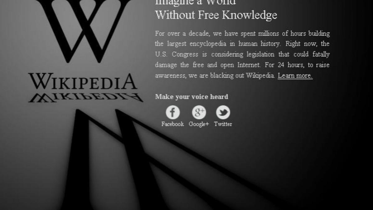Wikipedia s-a închis, în cea mai mare „grevă” online