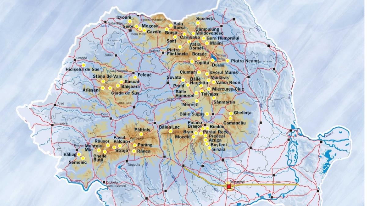 Harta domeniului schiabil din România