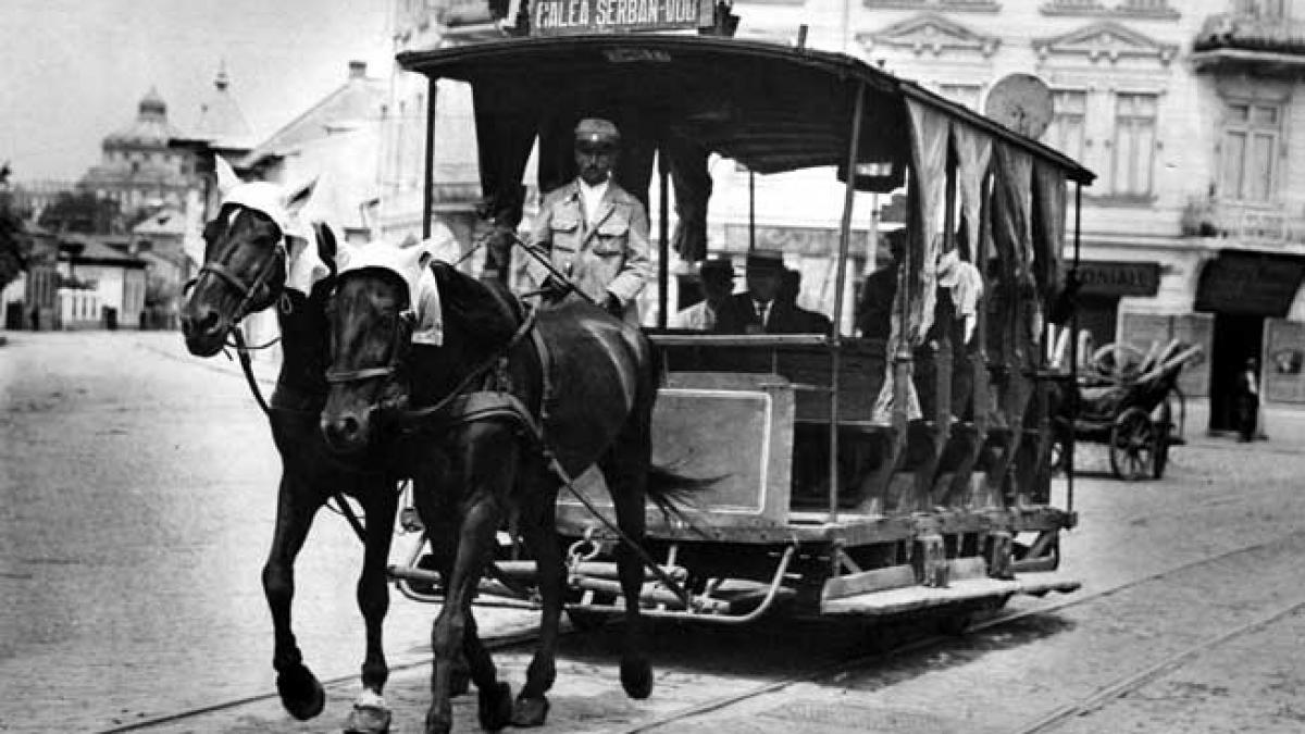 Bucureştii birjarilor şi al tramvaielor cu cai