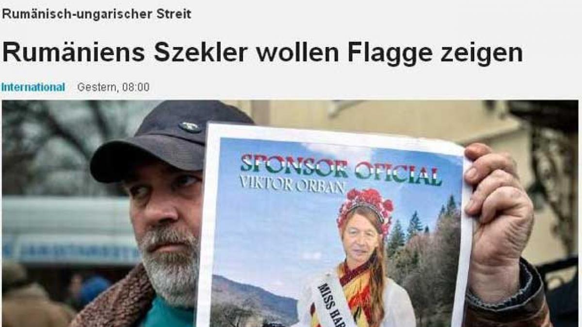 Neue Zurcher Zeitung, poză cu Băsescu în rochie de “Miss Harghita&amp;Covasna”
