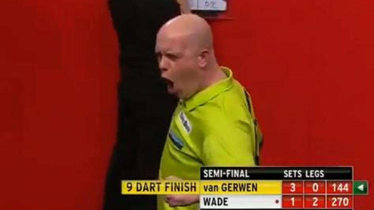 michael van gerwen 9 dart finish record