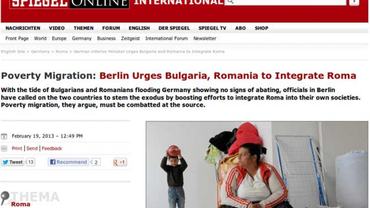 Berlinul, către România şi Bulgaria:”Integraţi-vă romii!”