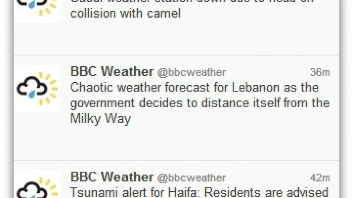 Tsunami în Israel şi temperaturi de 5.000 de grade. Hackerii sirieni au spart pagina meteo a BBC