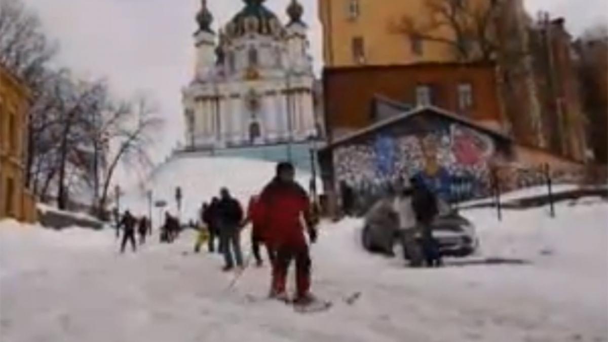 video centrul kievului a devenit statiune de schi