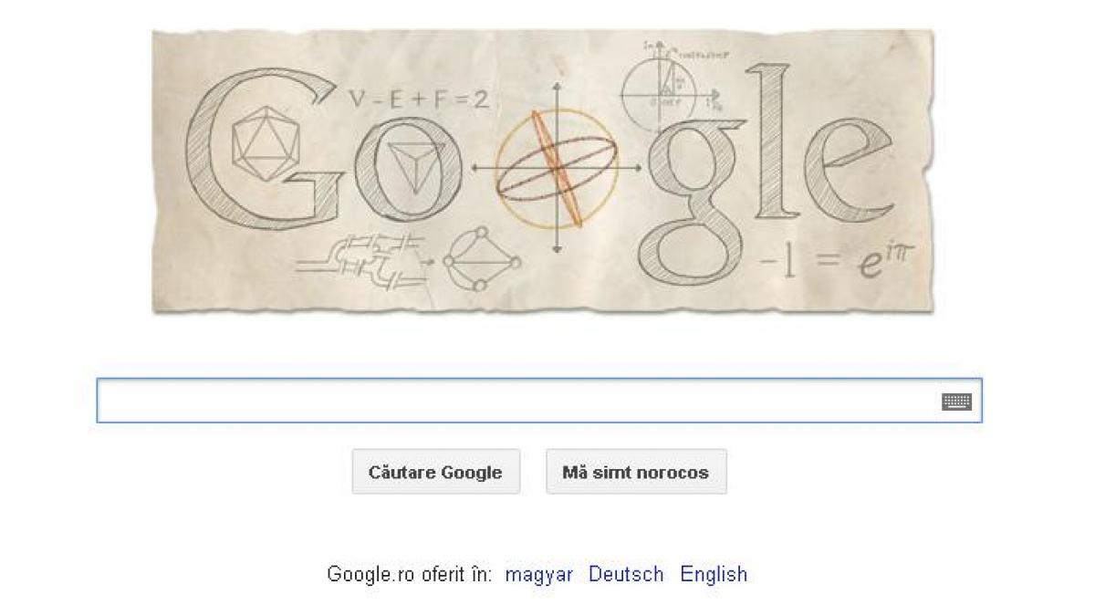 Leonhard Euler, unul dintre cei mai mari matematicieni ai tuturor timpurilor, omagiat de Google (VIDEO) 