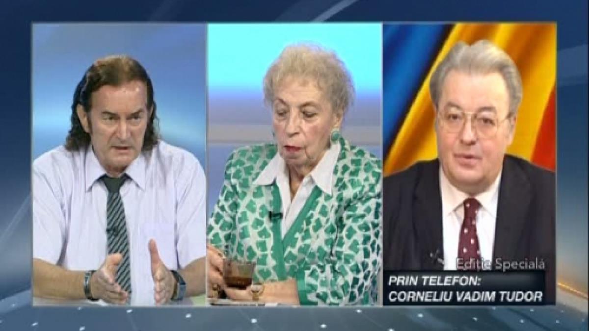 Scandal în direct între Vadim Tudor şi Miron Cozma: Te-am scos din puşcărie VIDEO