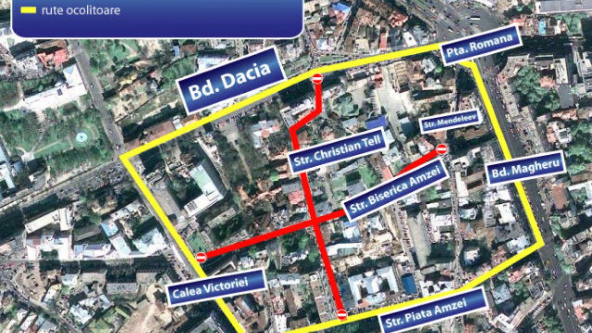 Trafic auto restricţionat în Capitală, cu prilejul Zilei Naţionale a Franţei. Vezi rutele ocolitoare