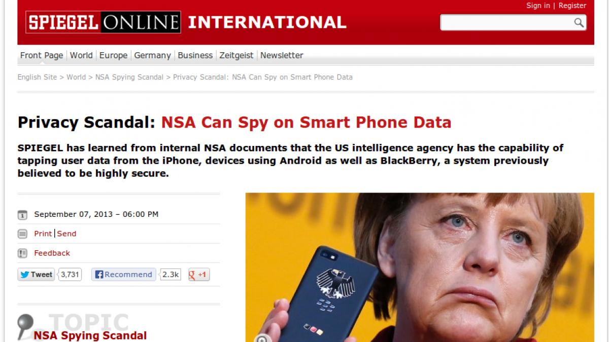  Spiegel: NSA are acces şi la telefoanele cu Android, Blackberry şi iOS