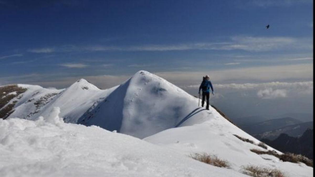 Prima zăpadă din acest sezon, la Vârful Omu, în Bucegi