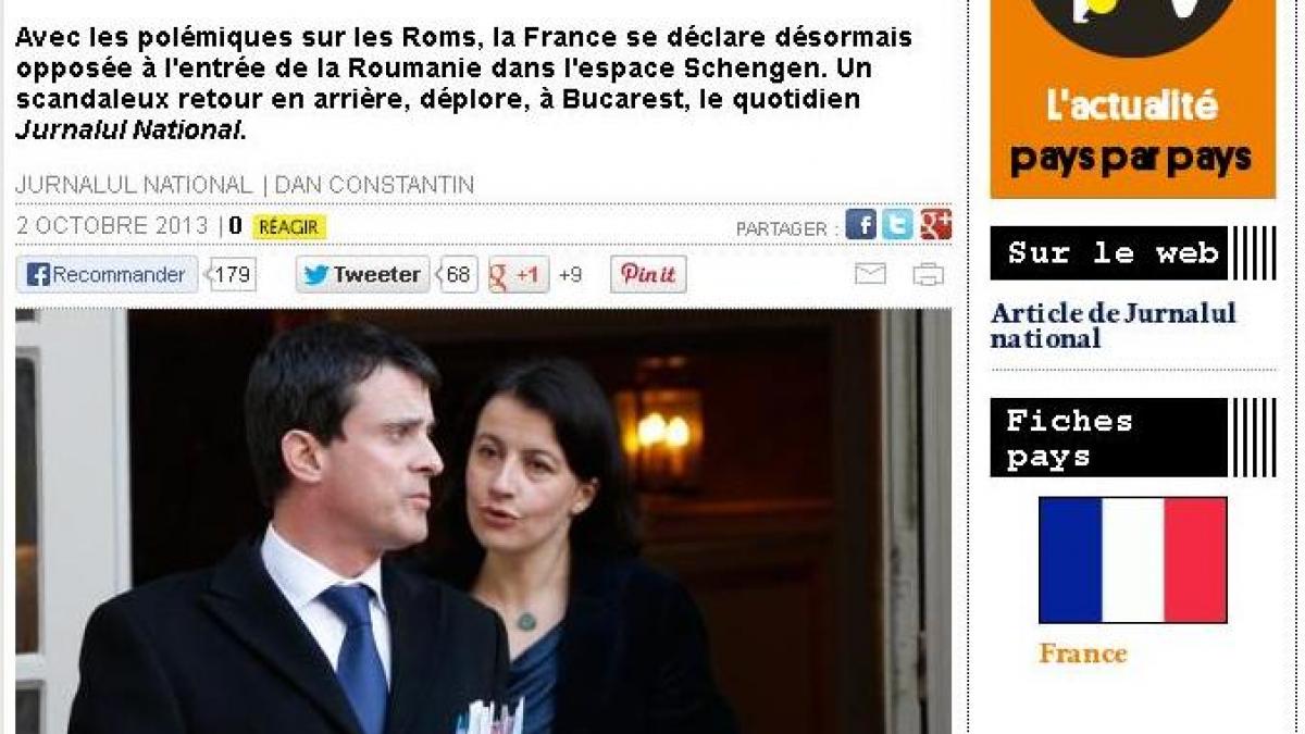 Articol din Jurnalul Naţional, preluat de Courrier International pe tema romilor
