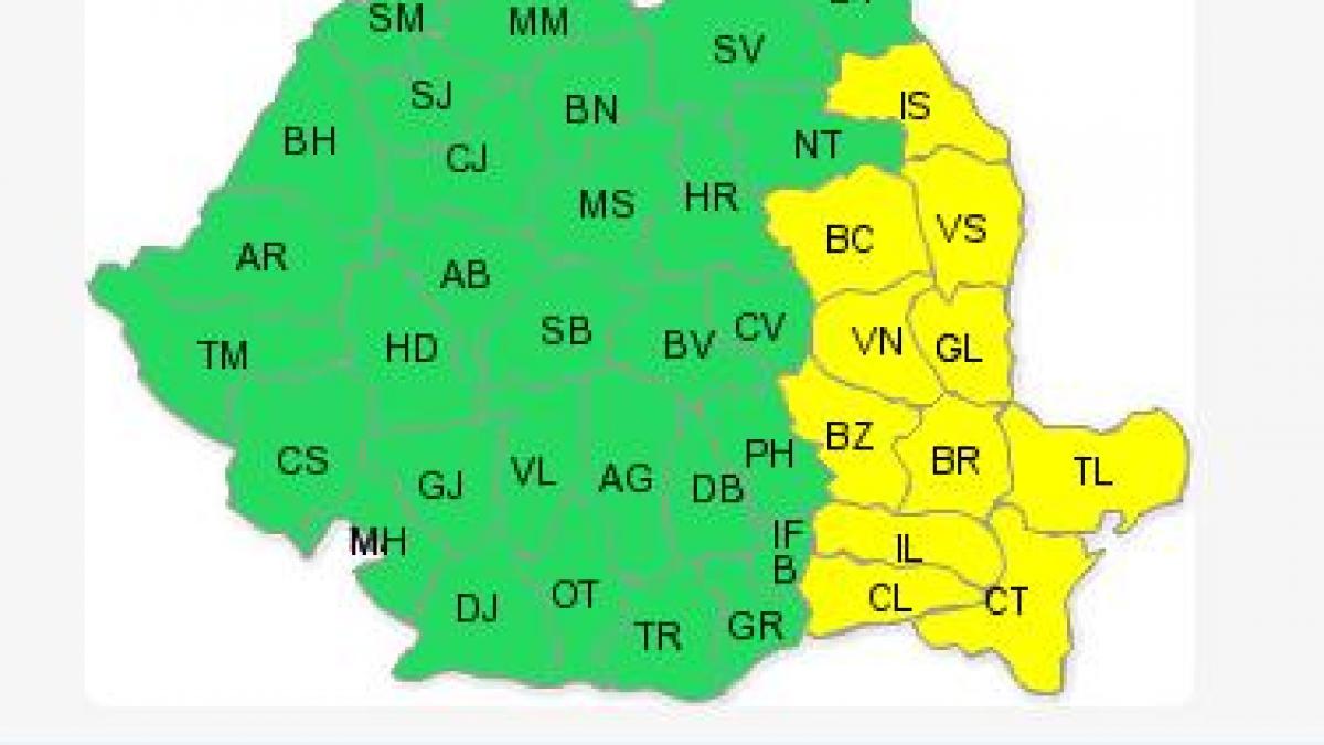 ANM a ridicat CODUL PORTOCALIU. CODUL GALBEN de ninsori viscolite ramâne în efect pentru 11 judeţe