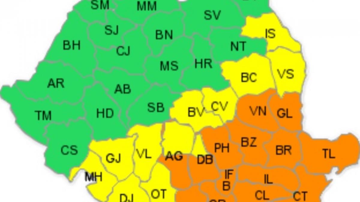COD PORTOCALIU de ninsori şi viscol în sud-estul ţării. Avertizarea, valabilă de miercuri dimineaţă până joi, la ora 10:00