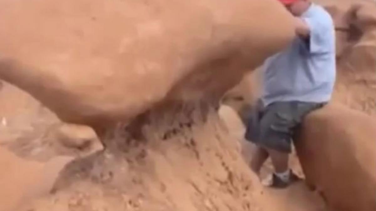 (VIDEO) Relief vechi de 170 de milioane de ani, distrus de doi americani a căror slujbă era să-i înveţe pe copii respectul pentru natură