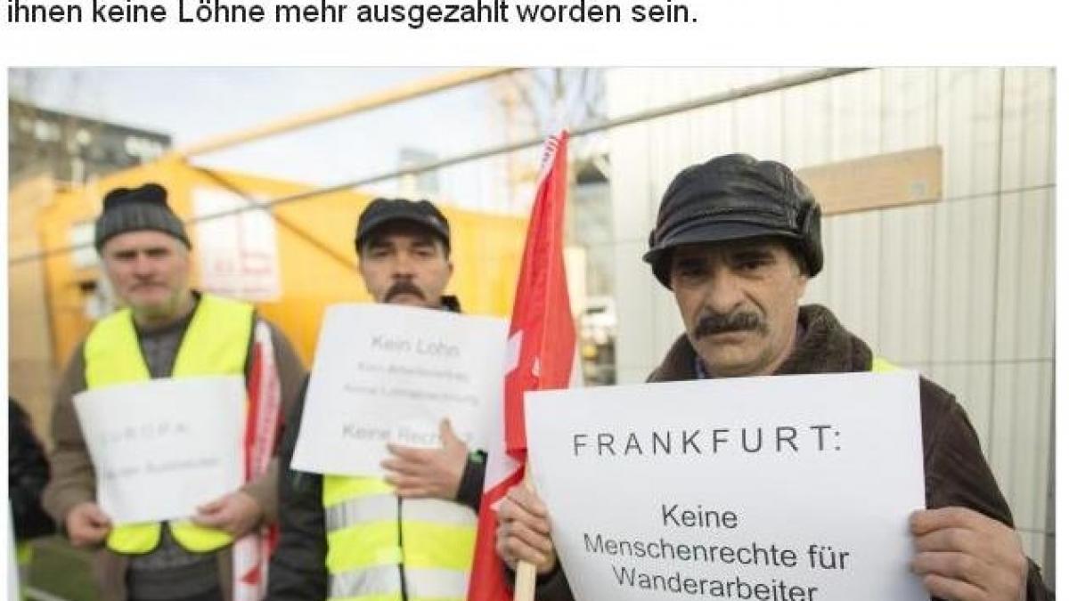 Protest spontan al muncitorilor români la Frankfurt: „Daţi-ne banii!”