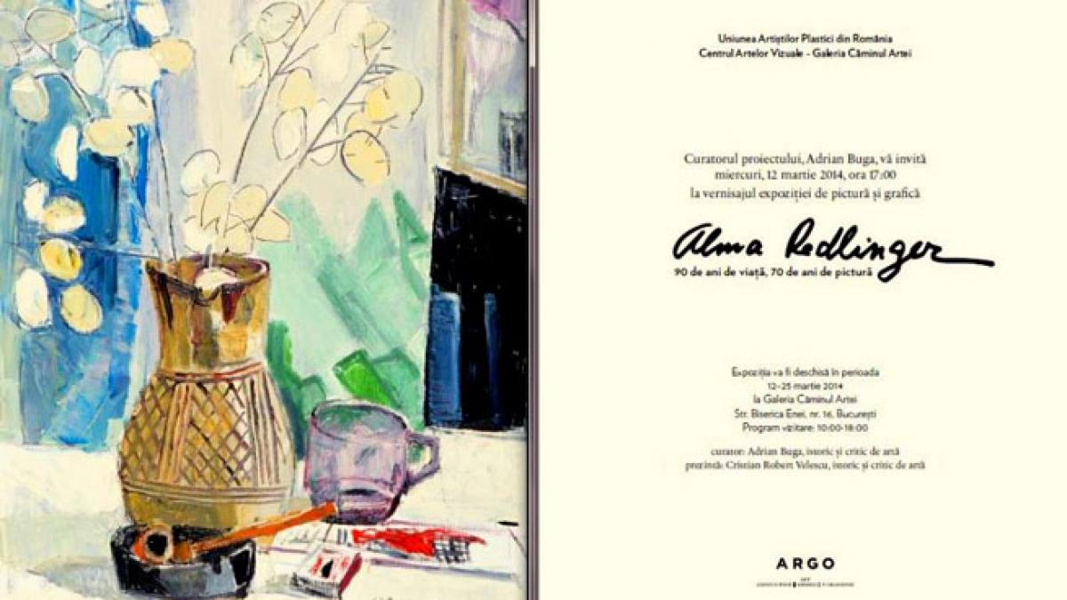 Vernisaj expoziţie. Alma Redlinger - 90 de ani de viaţă, 70 de ani de pictură