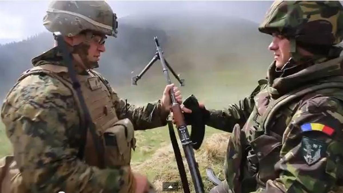 video operatiune militara romano americana in muntii carpati cu munitie de razboi