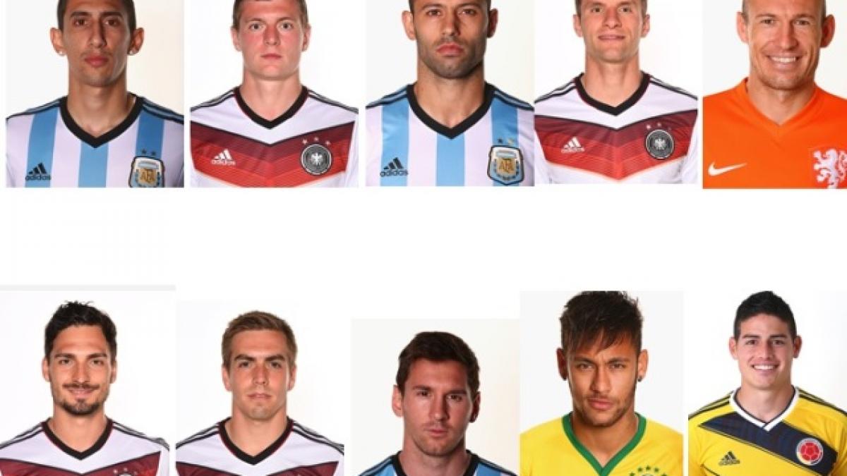 CAMPIONATUL MONDIAL DE FOTBAL 2014. FIFA a anunţat numele celor 10 jucători nominalizaţi pentru Balonul de Aur