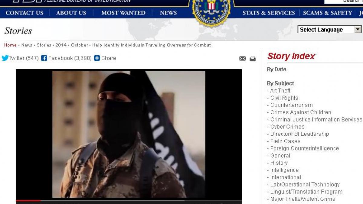 FBI cere ajutorul publicului pentru identificarea unui jihadist cu accent nord-american (VIDEO)