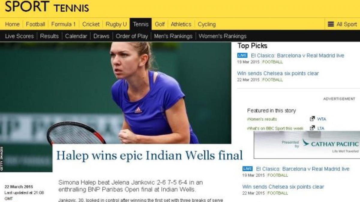 SIMONA HALEP are mapamondul la picioare: "Regina de la Indian Wells", "Remontada Halep, Jankovic, KO!", "Finală EPICĂ!"