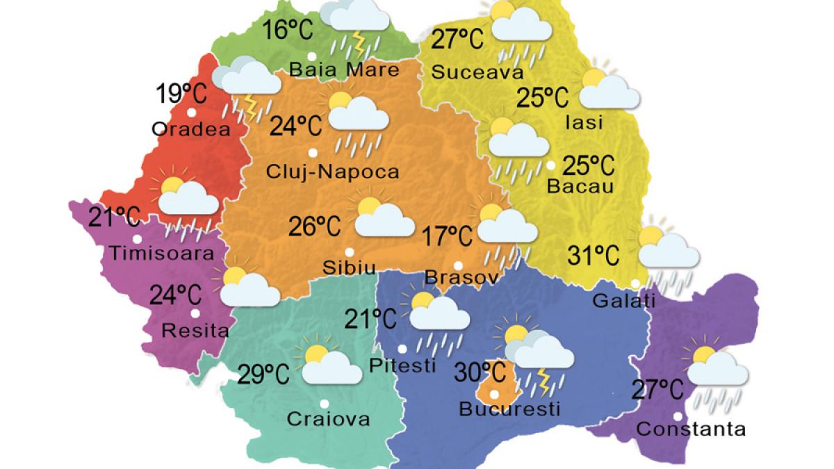 Prognoza meteo, 25 iunie 2015. Vreme instabilă 