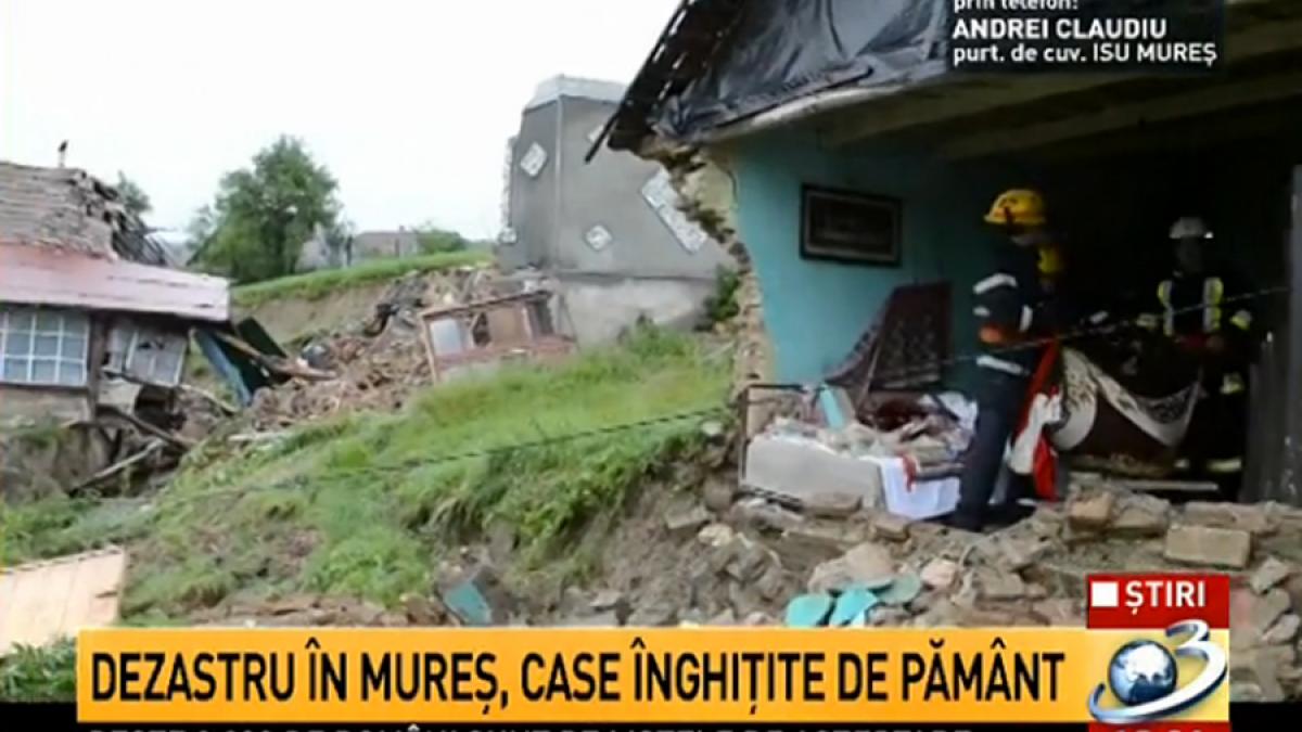 DEZASTRU în Mureș. Inundații și alunecări de teren (VIDEO)