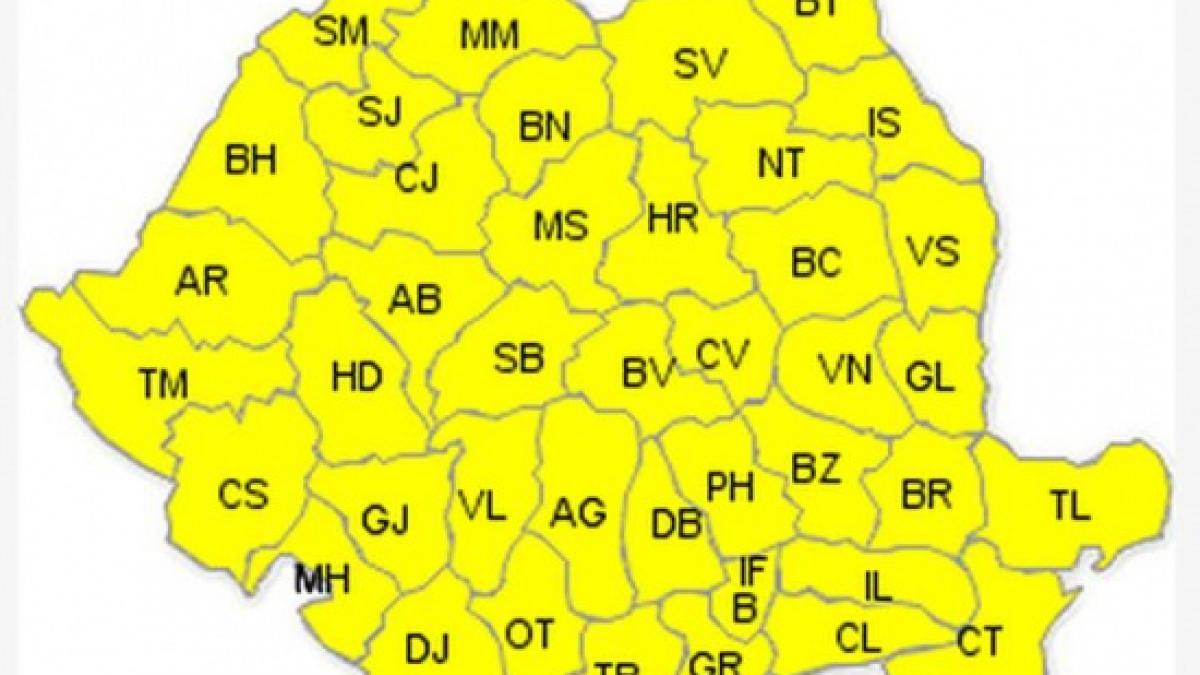 COD GALBEN DE CANICULĂ, în intervalul 18-20 iulie, pentru toată ţara!