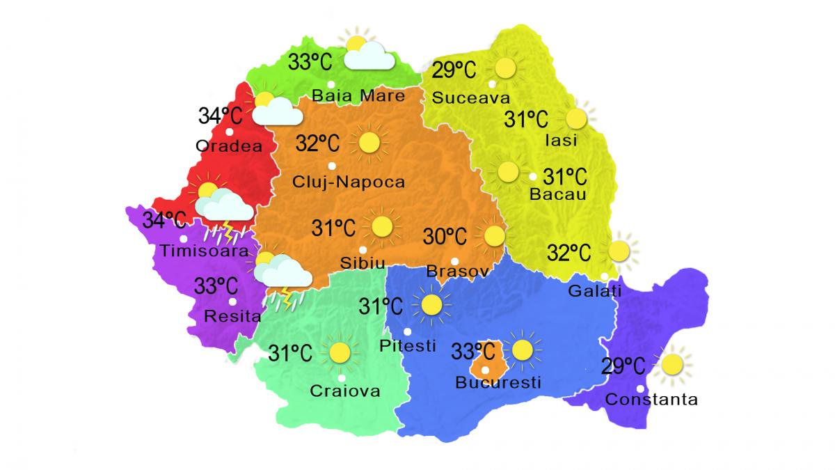 Prognoza METEO 4 august. Temperaturi în creştere