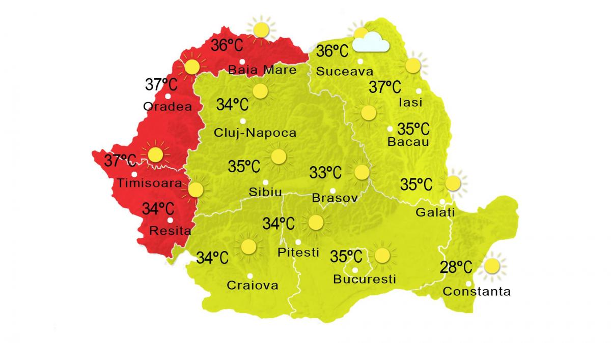 Prognoza METEO 2 septembrie. Caniculă la câmpie