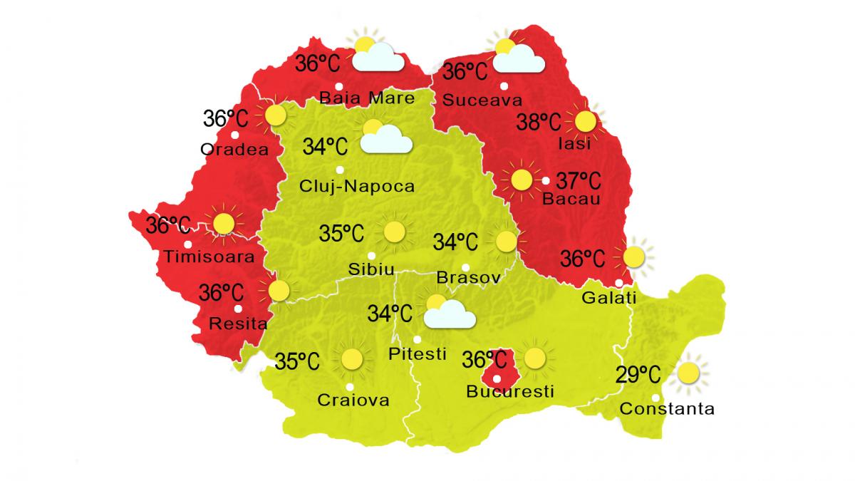 Prognoza METEO 3 septembrie. Temperaturi ridicate la câmpie